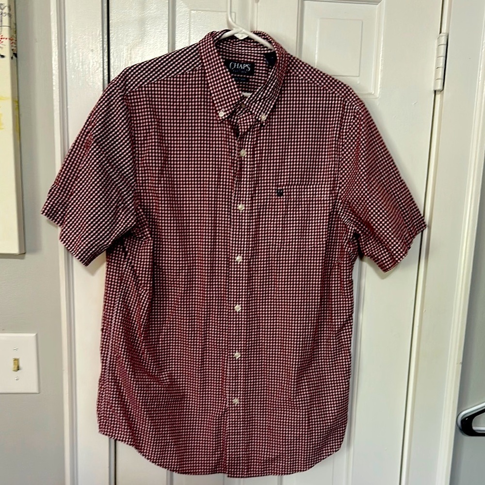 Chaps button down short sleeve men’s shirt size large